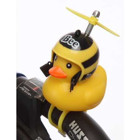 Велосипедный звонок Mobylos Утка в шлеме с пропеллером Пчёлка Bee