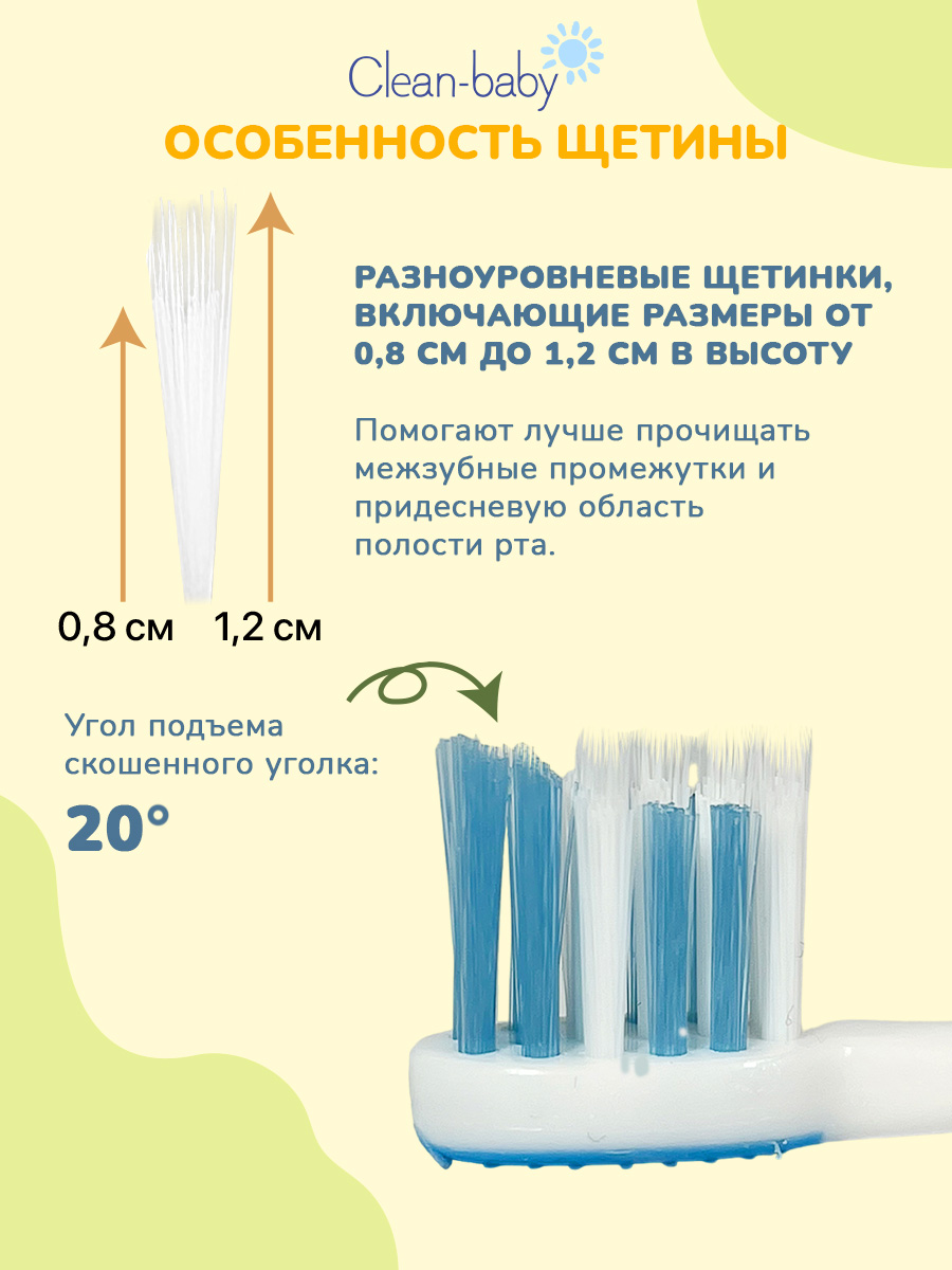 Детская зубная щетка Clean-baby 2 штуки - фото 3