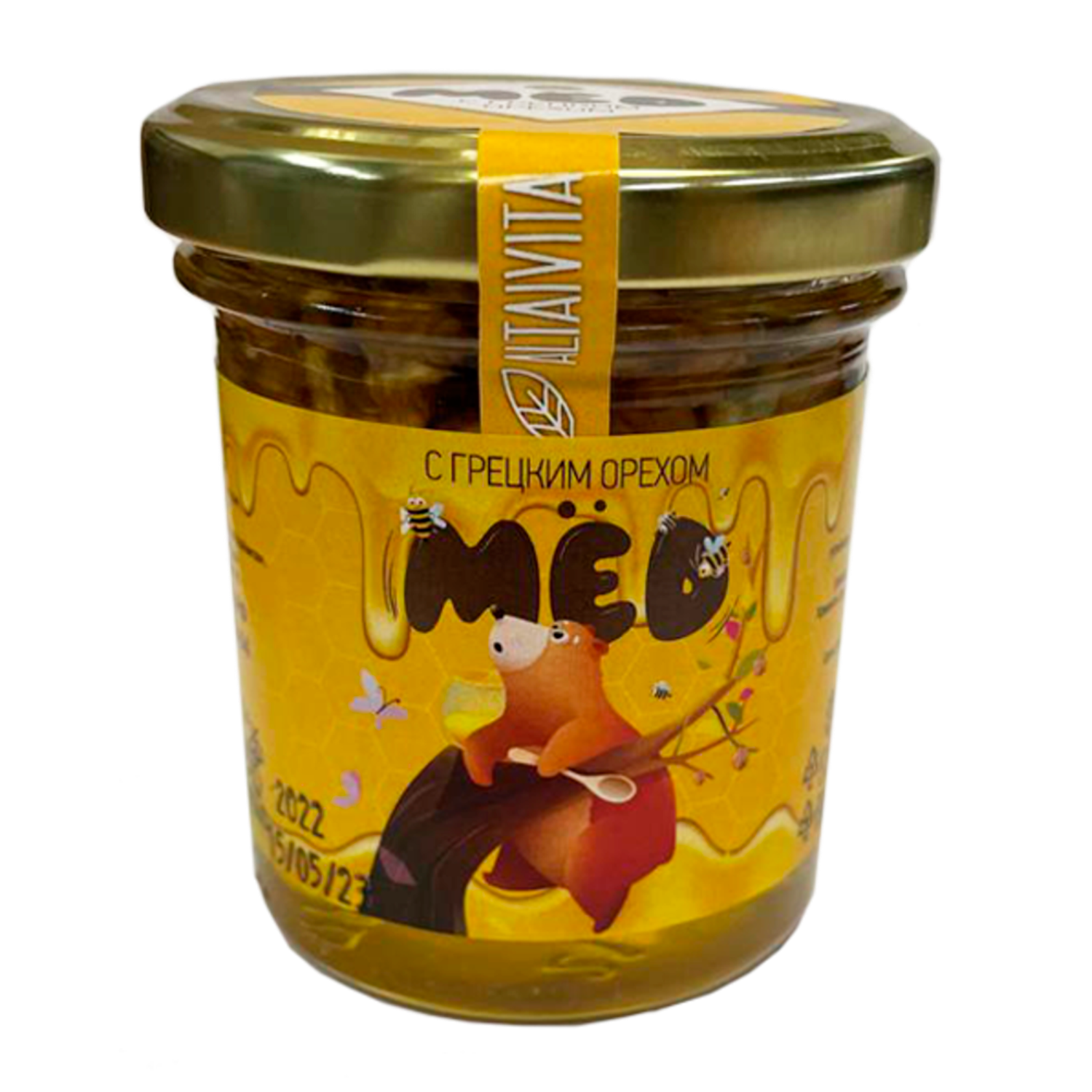 Алтайский мед с грецким орехом Altaivita ручная фасовка 200 гр - фото 1