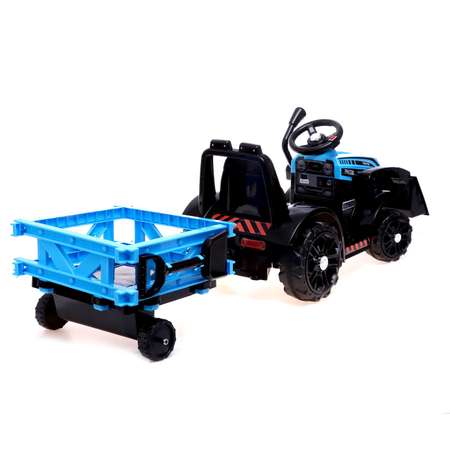 Электромобиль Sima-Land «Трактор» с прицепом цвет синий