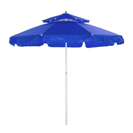 Зонт пляжный BABY STYLE большой от солнца садовый с двойным клапаном 2.7 м прямой синий