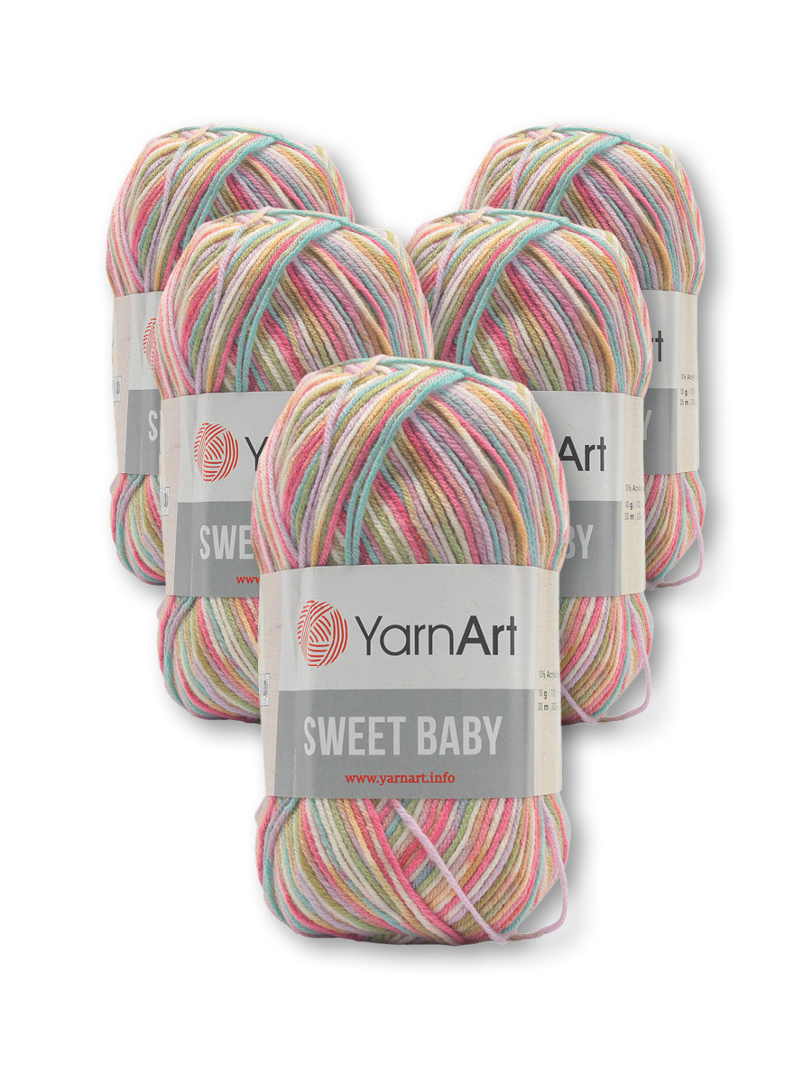 Пряжа для вязания YarnArt Sweet Baby 100 гр 300 м акрил тонкая детская 5 мотков цвет 911 - фото 1