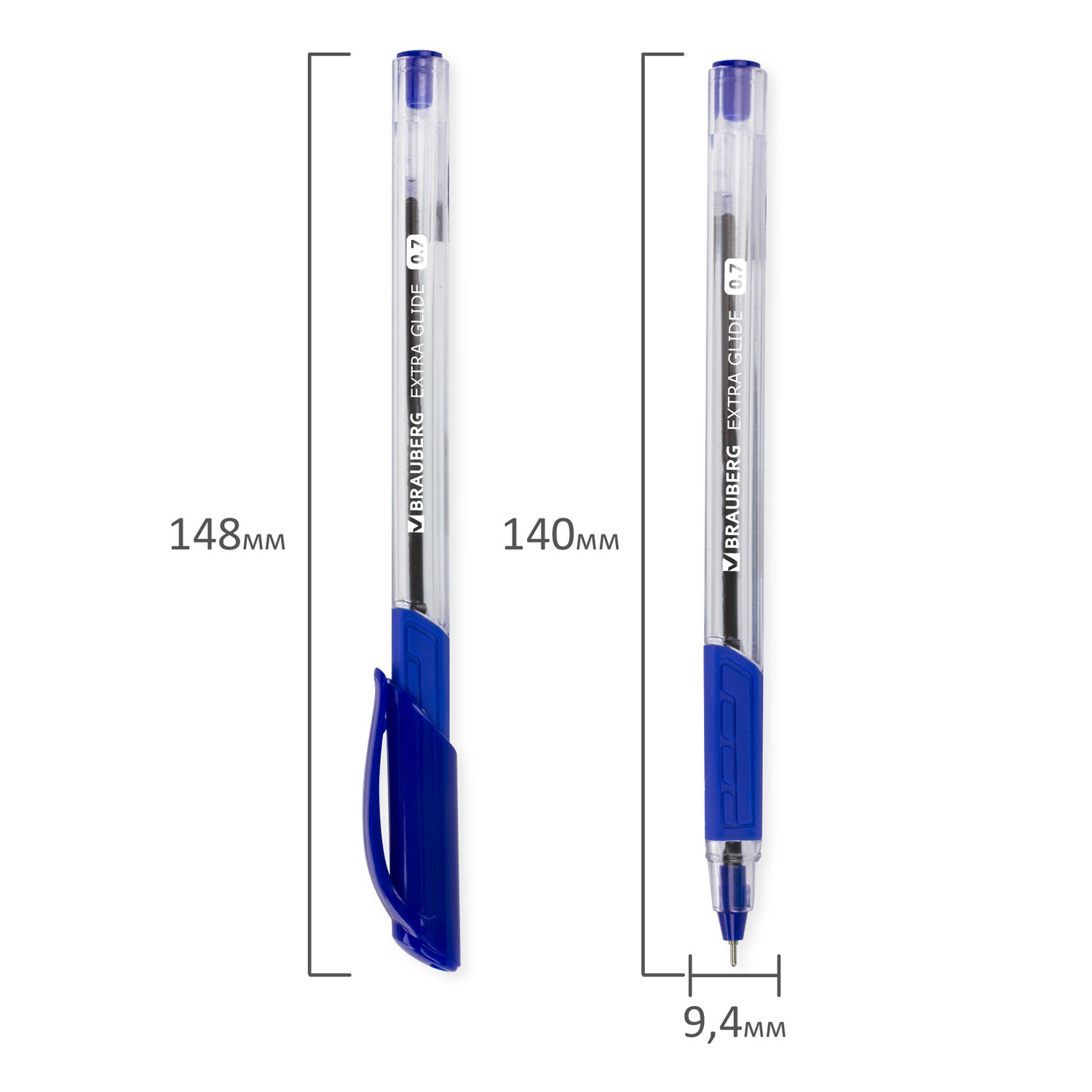 Ручка шариковая Brauberg Extra Glide GT 12шт синяя масляная - фото 11