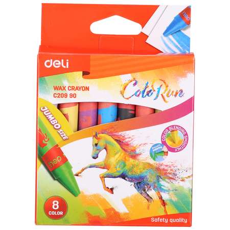 Мелки восковые Deli Colorun 8цветов EC20990