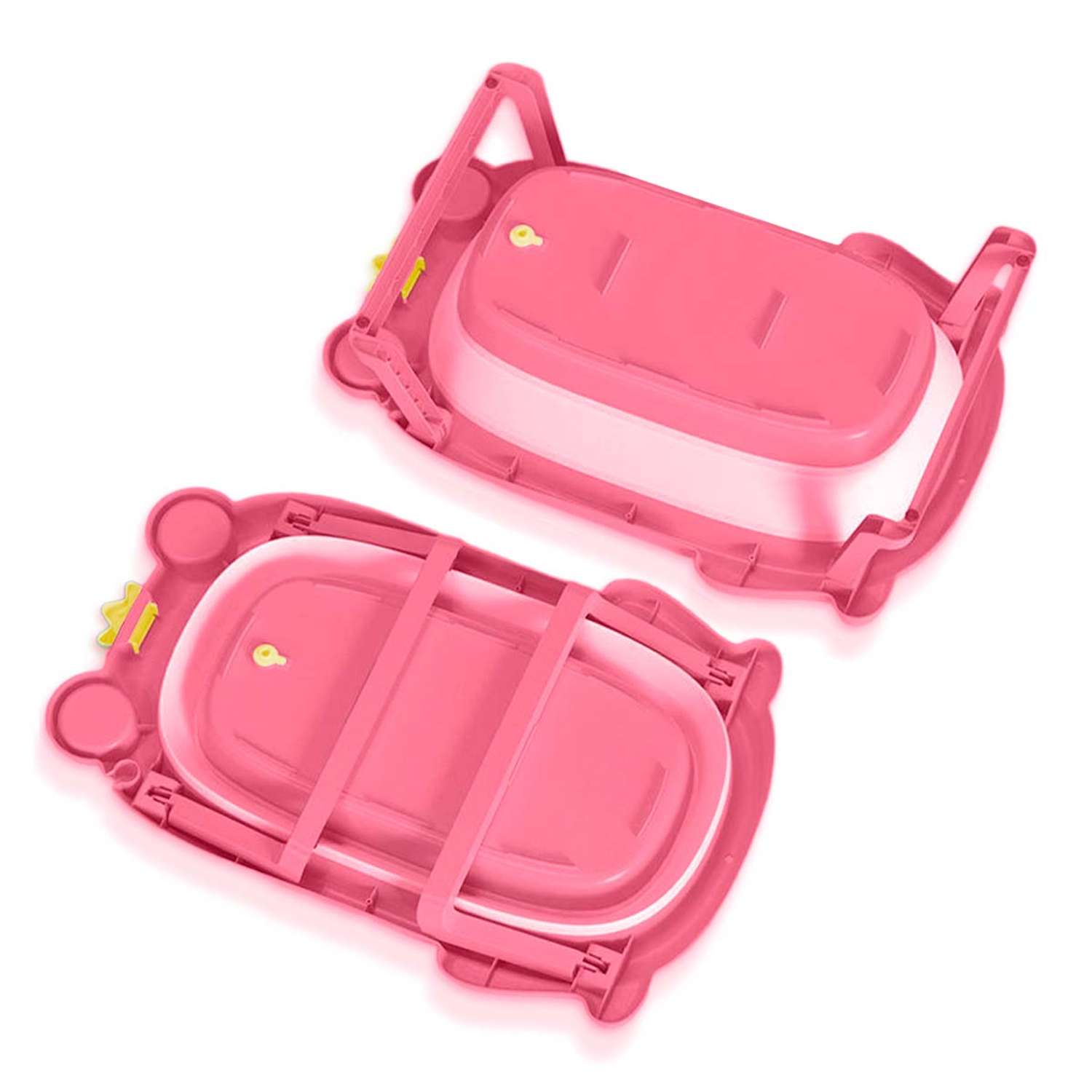 Ванночка складная детская WiMI с матрасиком розовая - фото 5