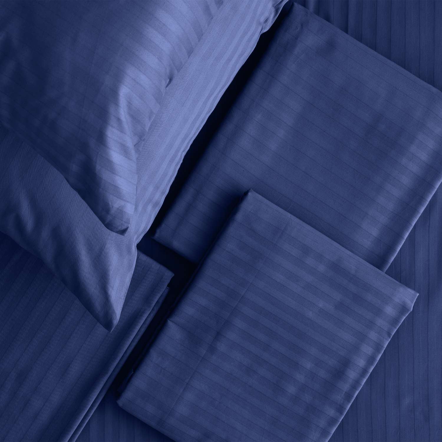 Комплект постельного белья LOVEME Indigo 1.5СП наволочки 50х70 см страйп-сатин 100% хлопок - фото 10