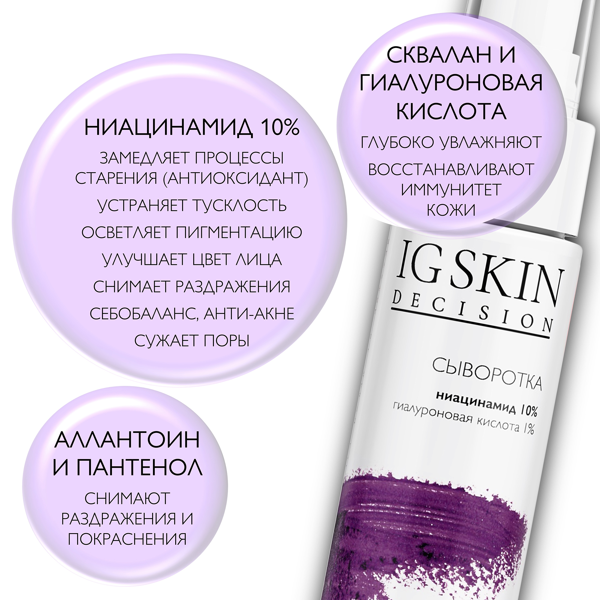 Сыворотка для лица IG SKIN Decision сияние и ровный тон с ниацинамидом 10% и гиалуроновой кислотой - фото 4