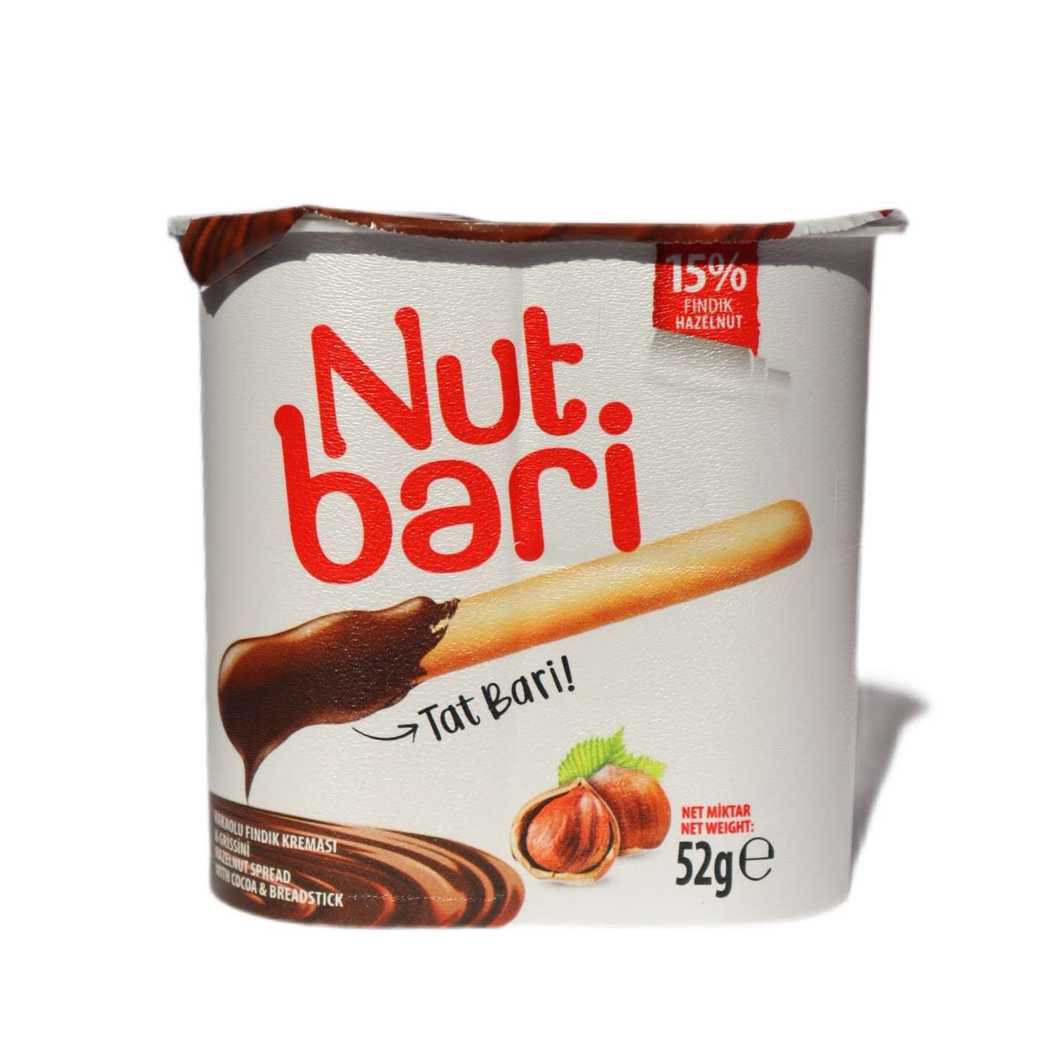 Набор 52г Nut Bari Фундуковая паста с какао и хлебными палочками - фото 1