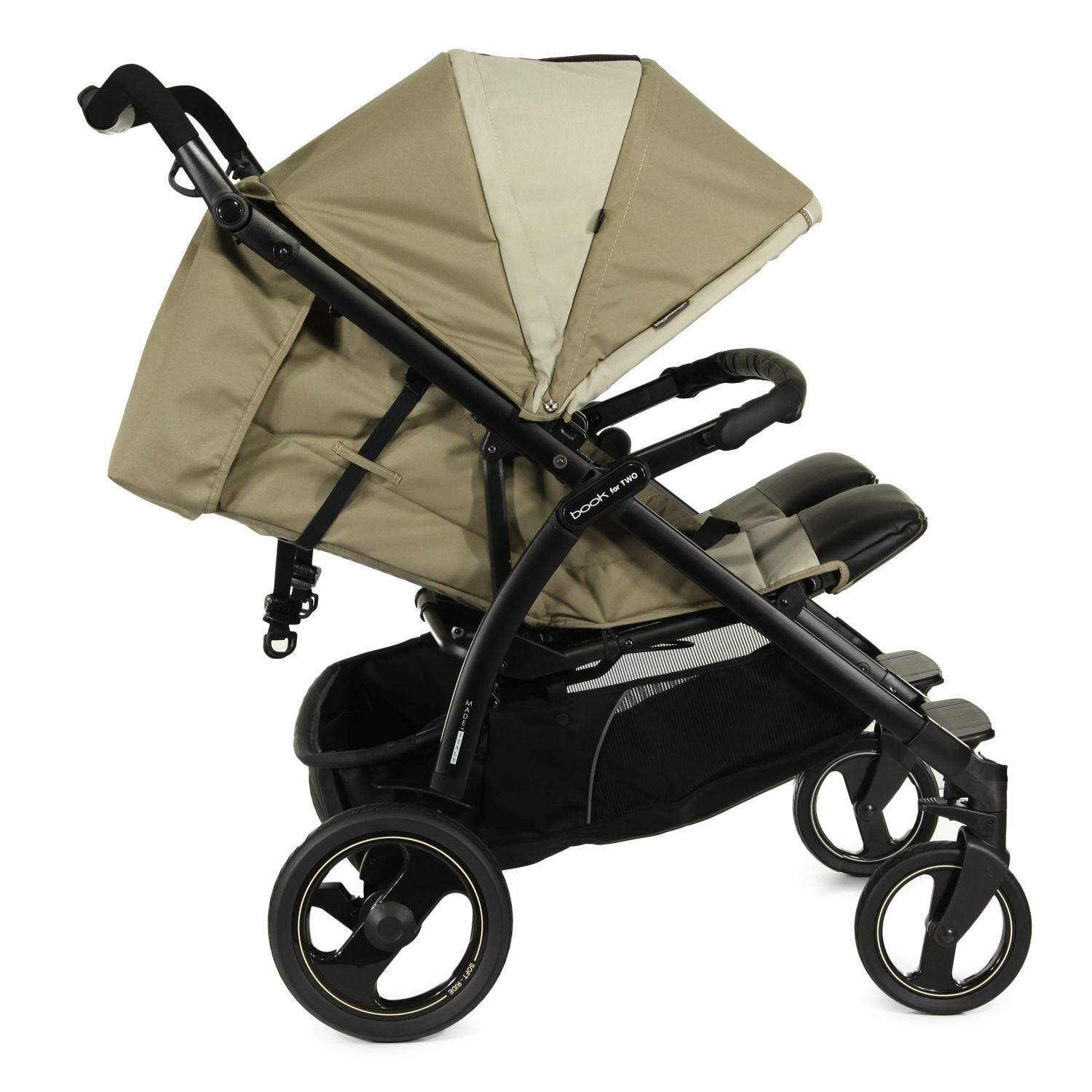 Коляска прогулочная для близнецов Peg-Perego Book For Two Classic Beige - фото 2