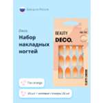 Накладные ногти DECO. Fluffy ombre orange 24 шт + клеевые стикеры 24 шт