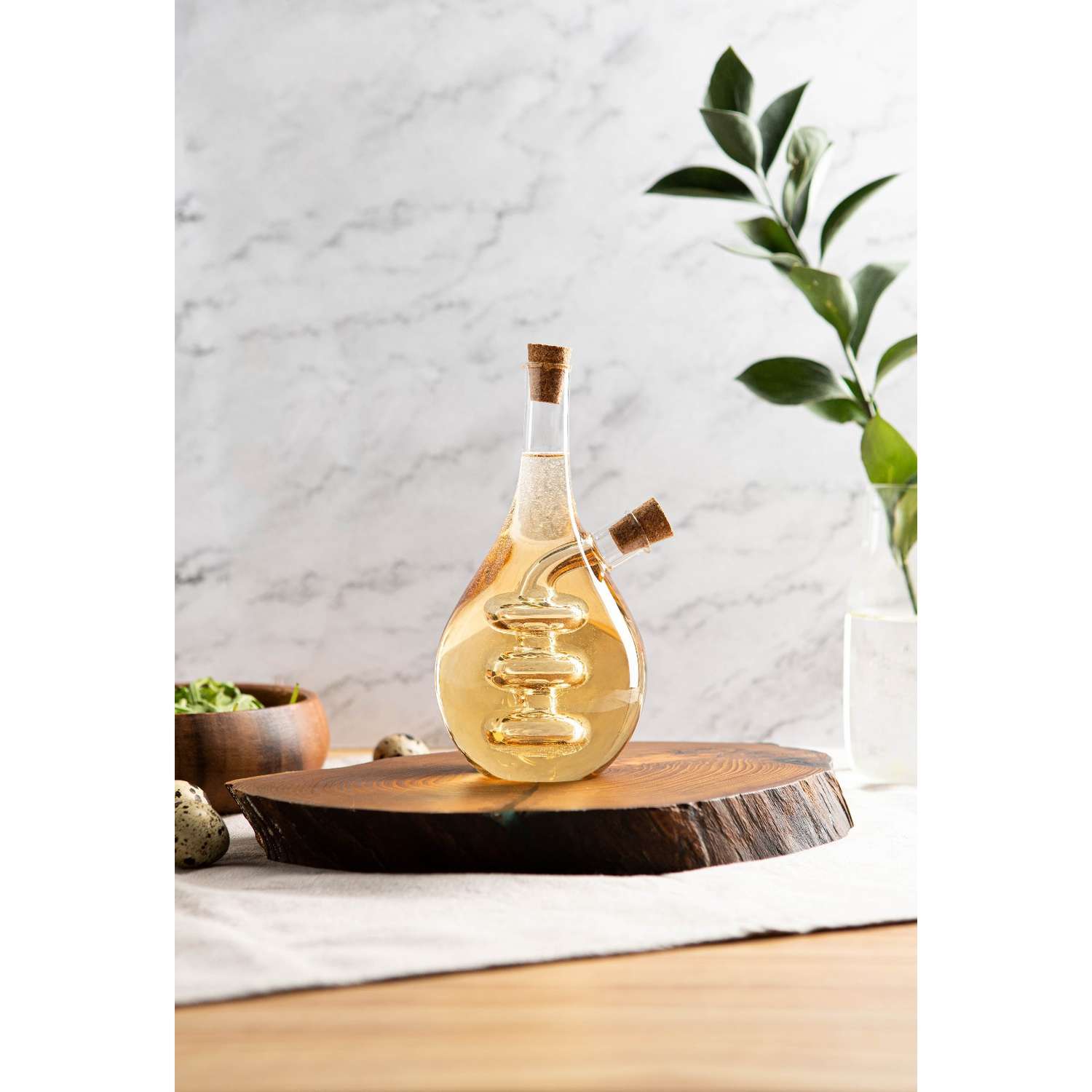 Бутыль Sima-Land стеклянная для соусов и масла 2 в 1 «Фьюжн. Спираль» 450/50 мл 11 5×9×17 5 см - фото 2