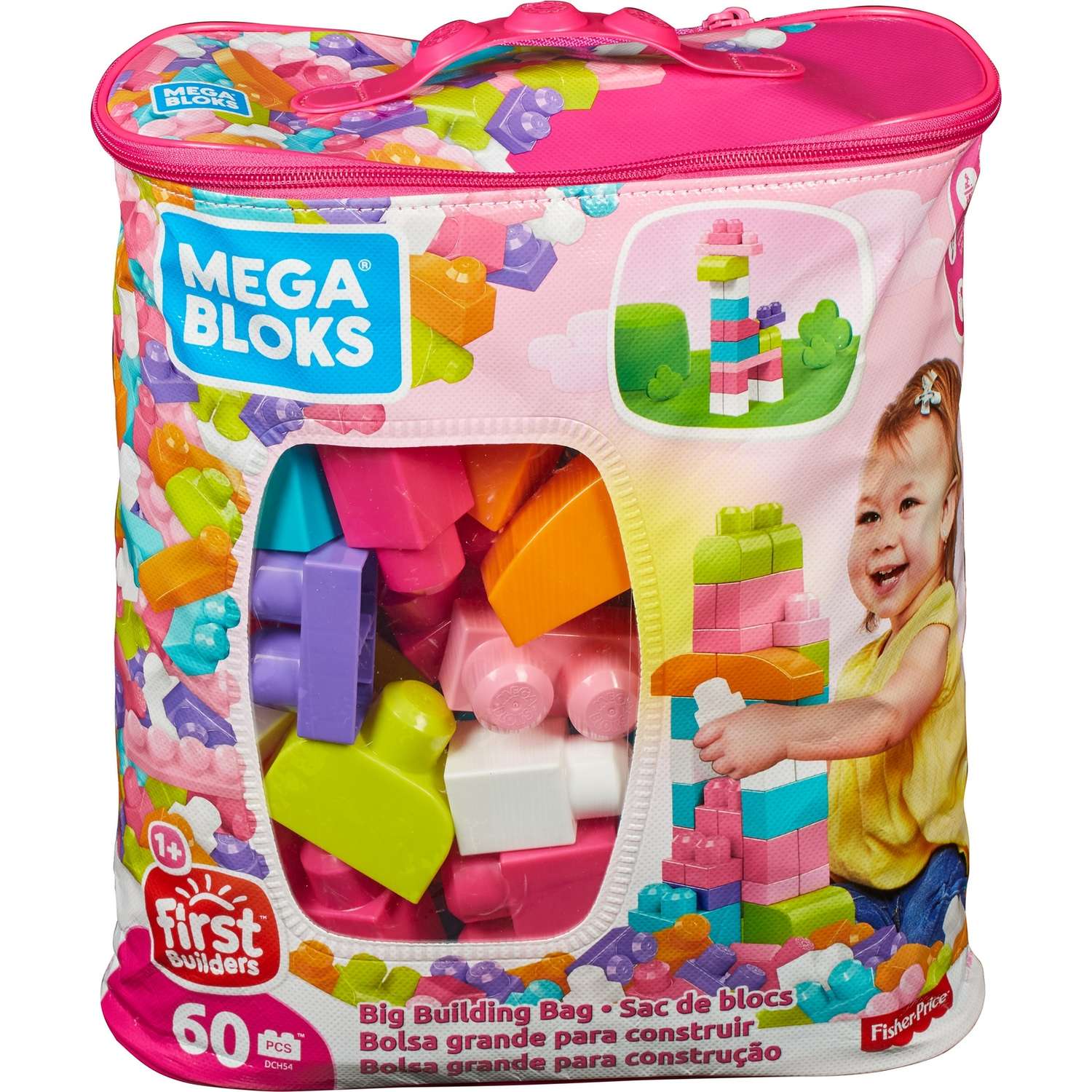 Конструктор Mega Bloks First Builders 60деталей Розовый DCH54 - фото 2