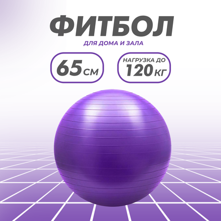 Гимнастический мяч для фитнеса Solmax Фитбол для тренировок фиолетовый 65 см