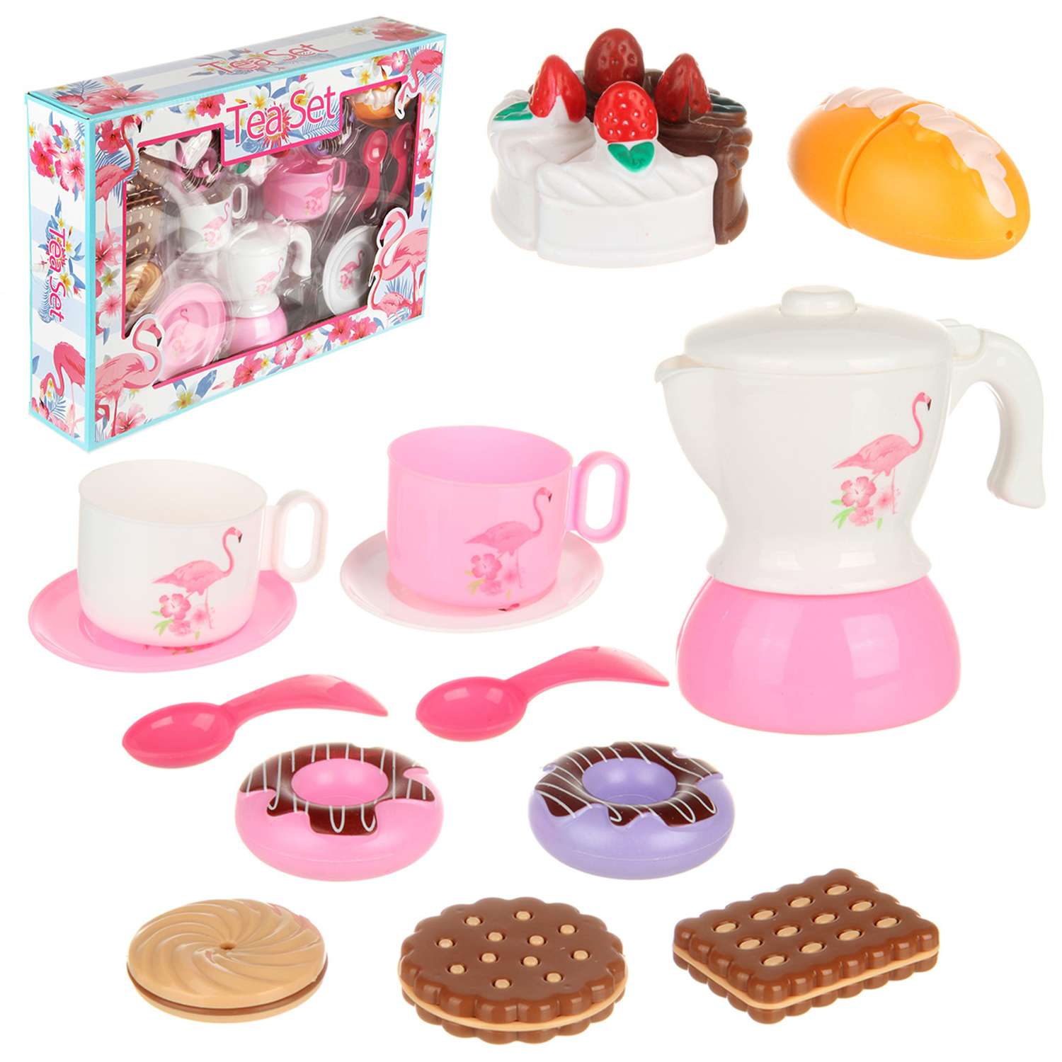Детская посуда игрушечная Veld Co Фламинго 14 предметов - фото 1