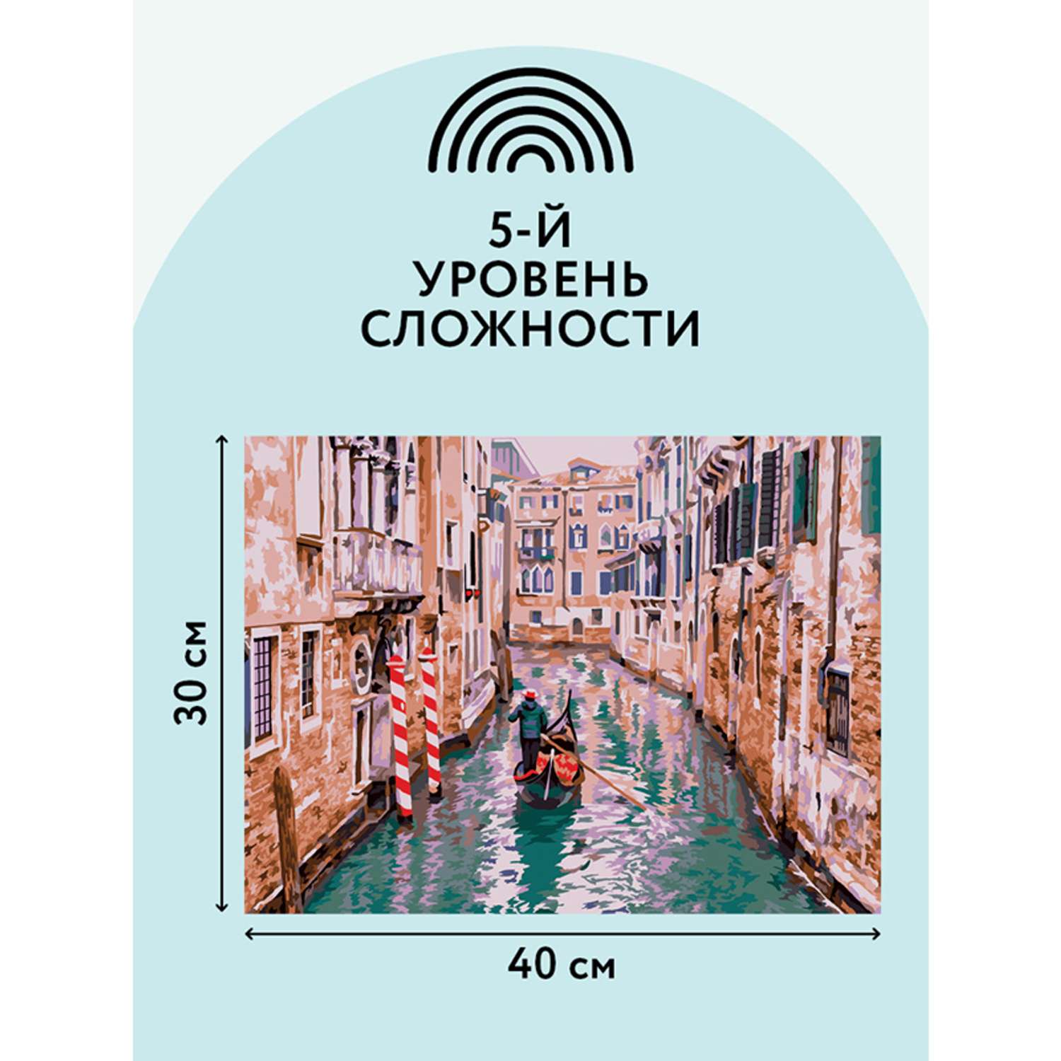 Картина по номерам на картоне ТРИ СОВЫ По каналам Венеции - фото 5
