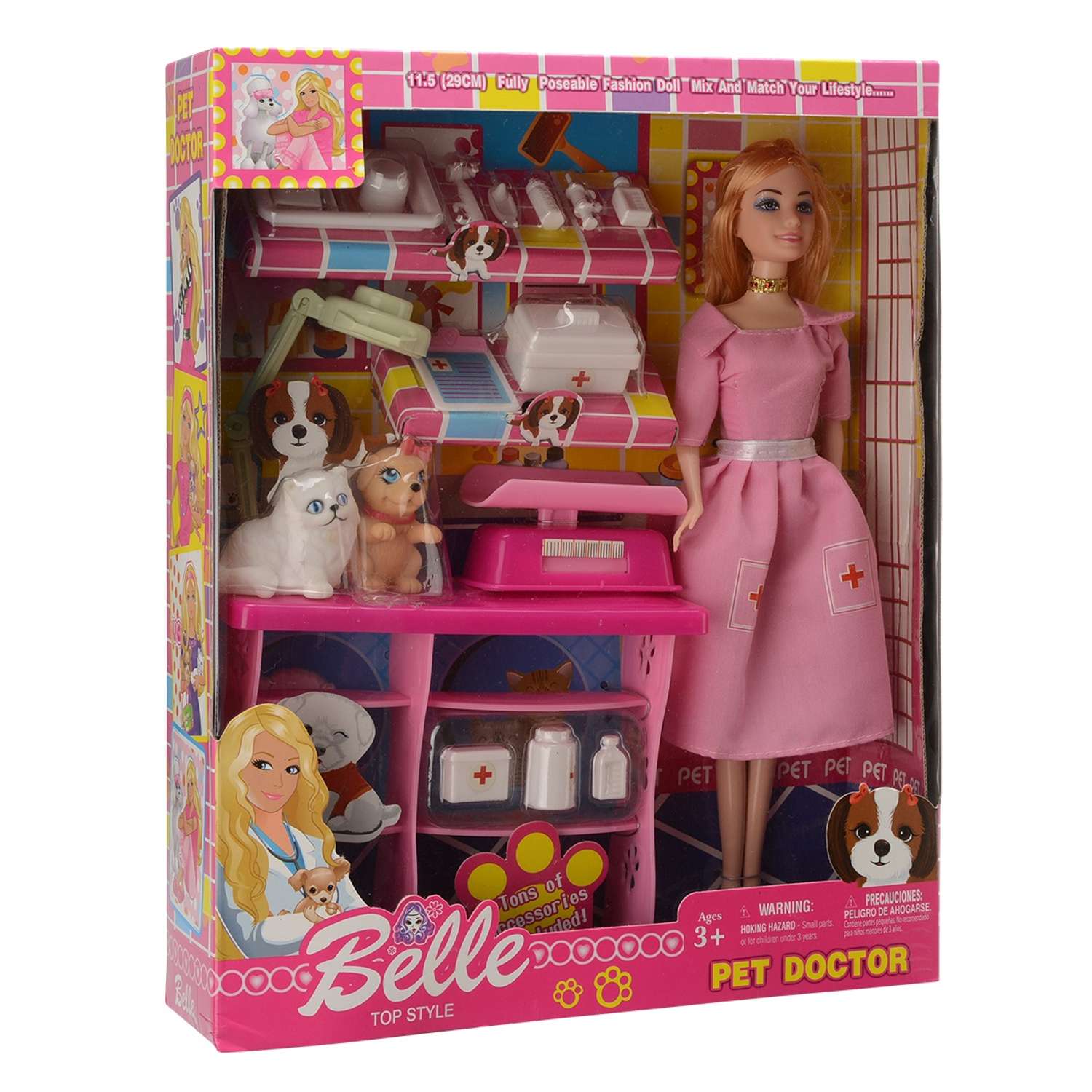 Набор с куклой Happy Family Ветеринар 28 см HP1081216 //розовый - фото 4