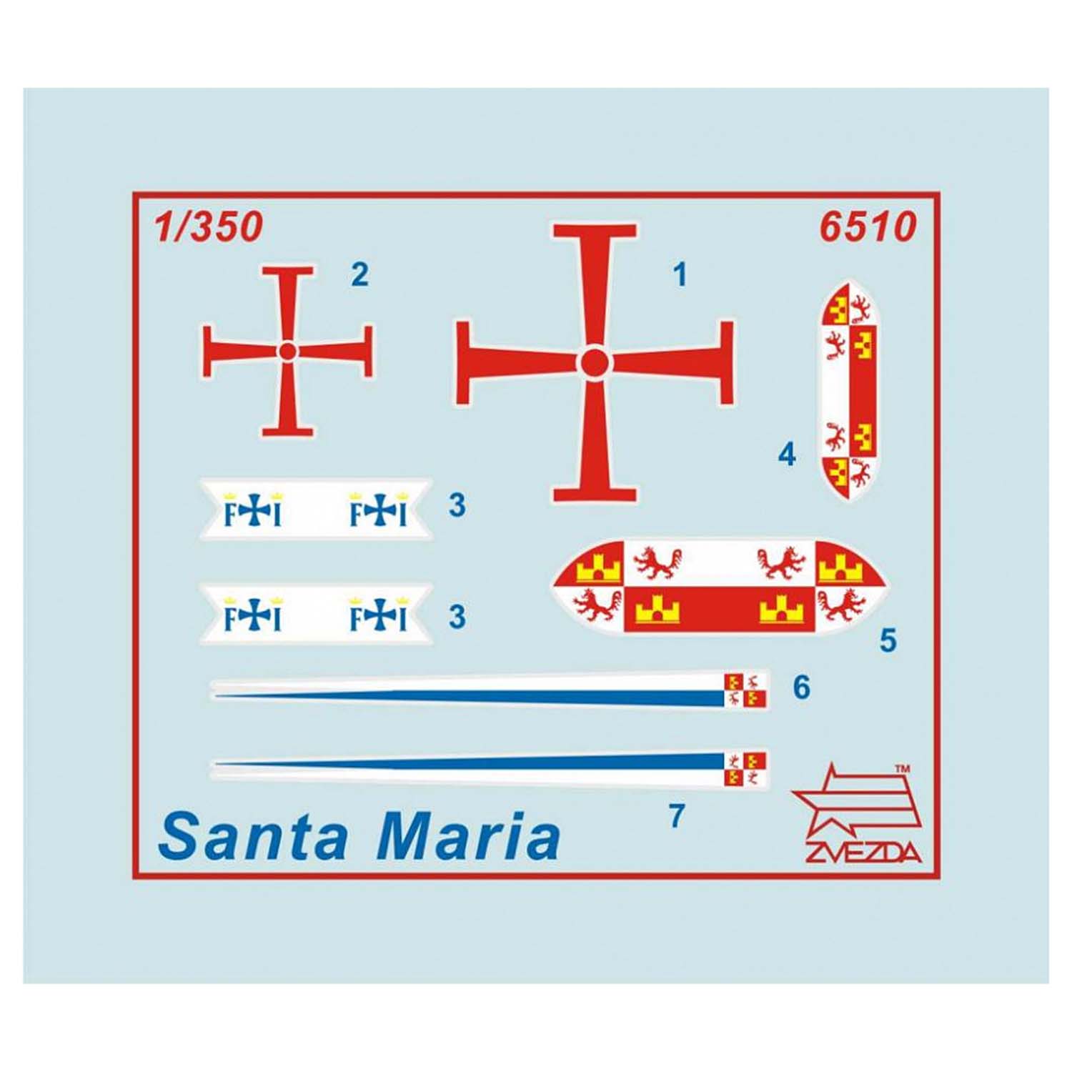 Сборная модель ZVEZDA Флагманский корабль Христофора Колумба Санта-Мария 6510 - фото 4