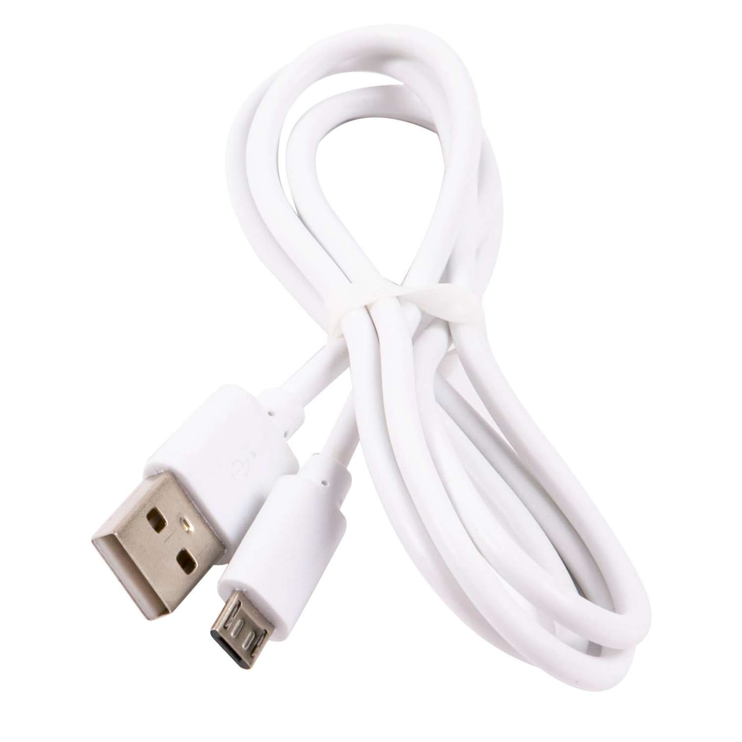 Дата-Кабель mObility USB - micro USB оплетка PVC белый - фото 1