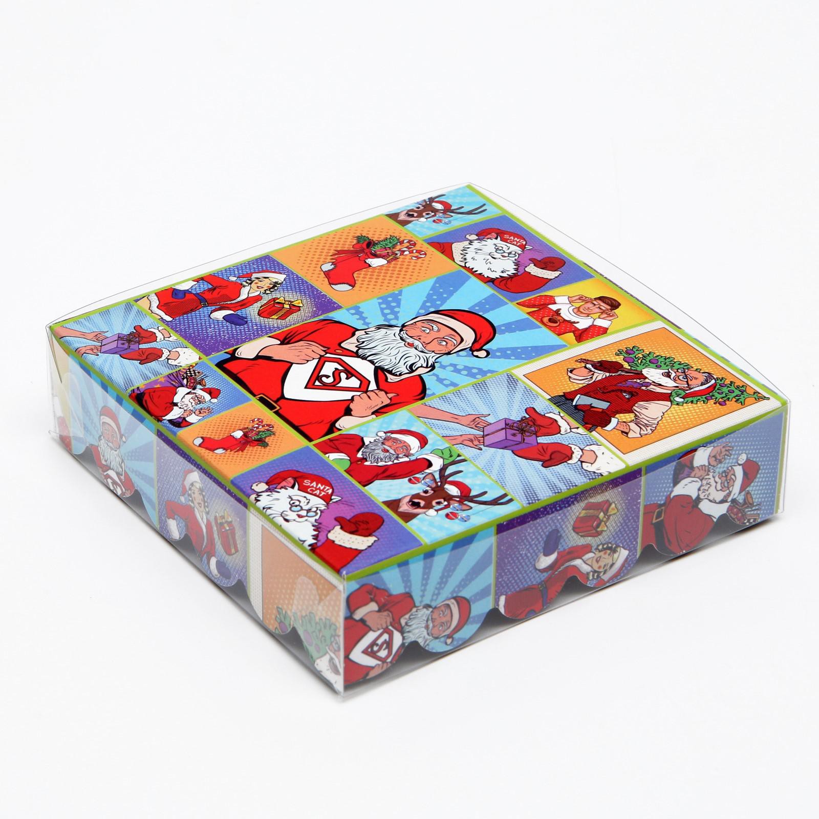 Коробочка Sima-Land для печенья«Pop art новогодние супергерои» 12×12×3 см. 1 шт. - фото 5
