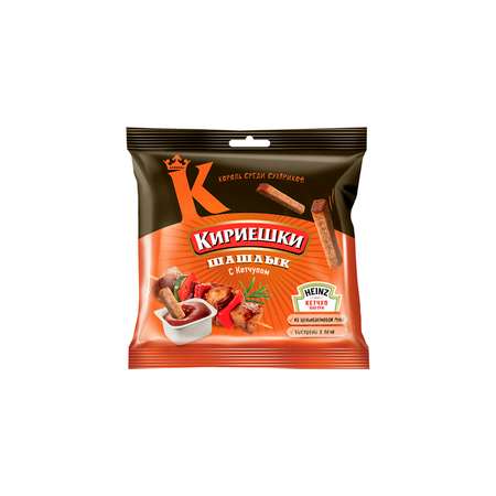 Сухарики и гренки KDV Кириешки сухарики со вкусом шашлыка и кетчупом Heinz 85 г 8 шт