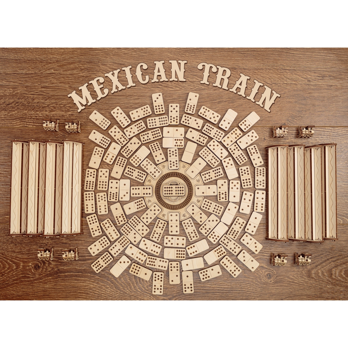Сборная модель Eco Wood Art (EWA) Домино Мексиканский поезд Emexdom - фото 15