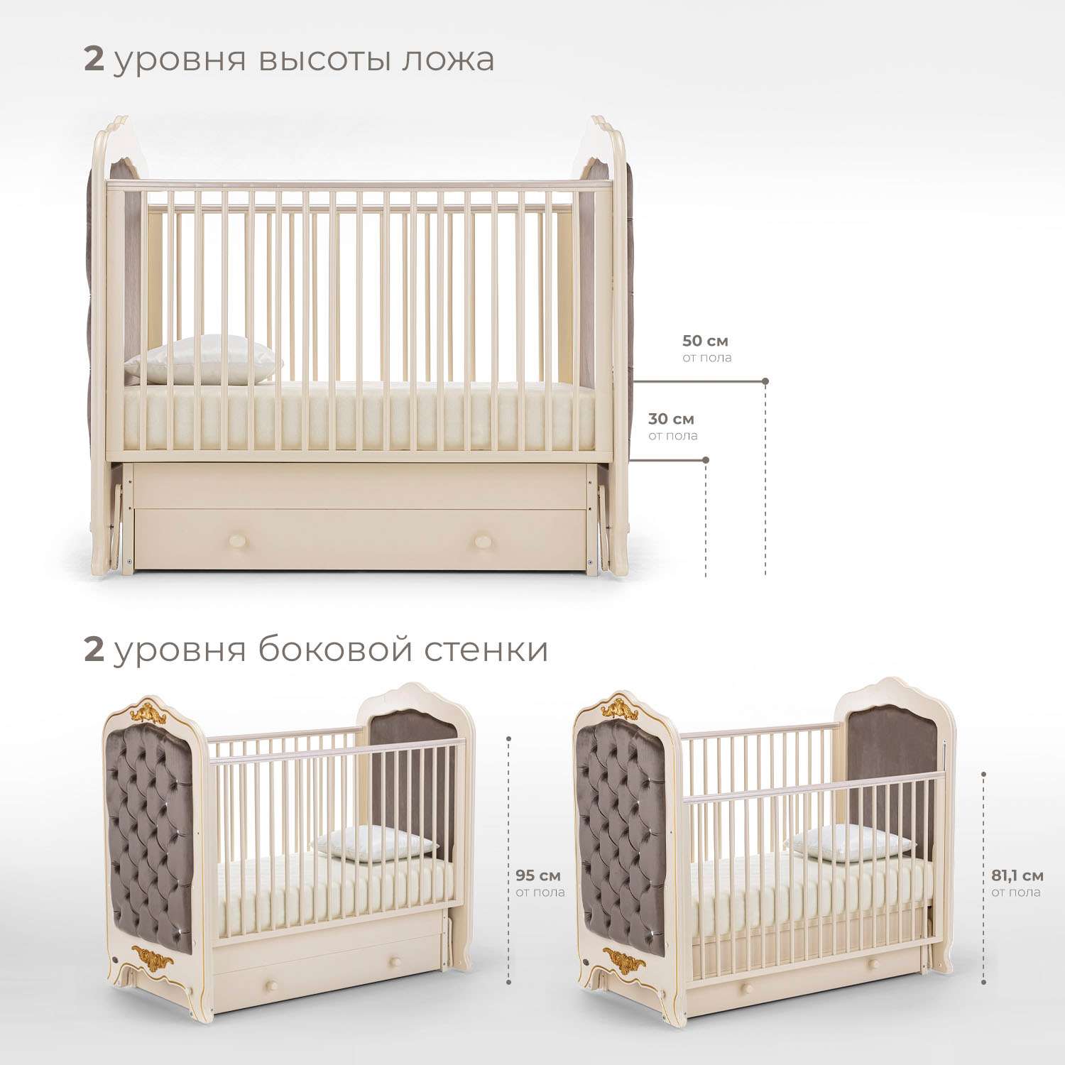 Кровать Nuovita Fulgore swing поперечный Слоновая кость - фото 3