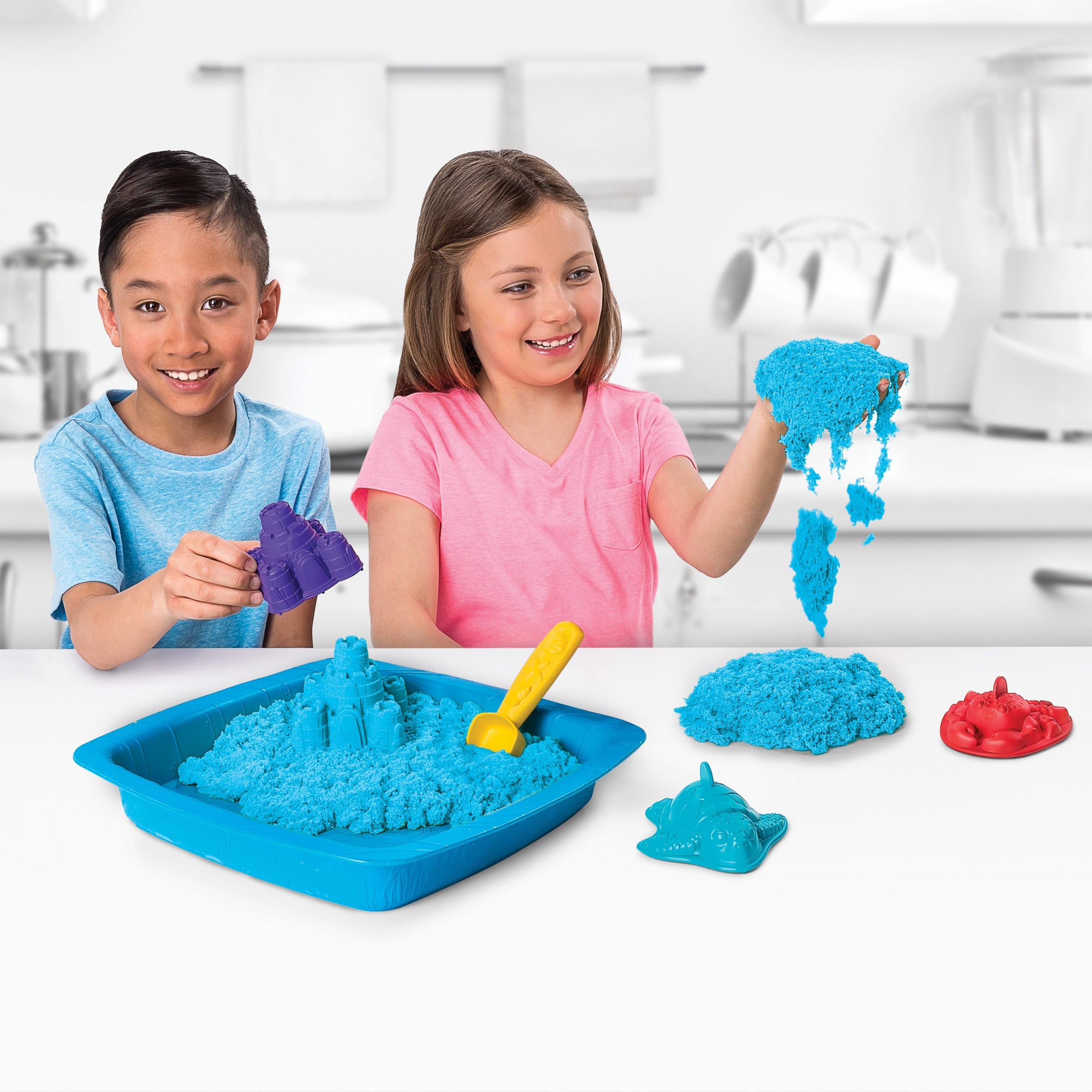 Песок кинетический Kinetic Sand с коробкой и инструментами 454г Blue 6024397/20106636 - фото 6