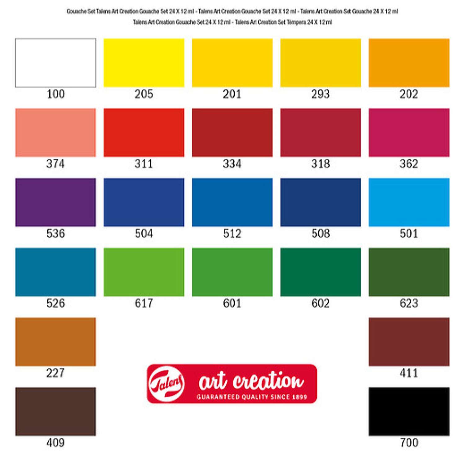 Набор гуаши Talens Art Creation Art Creation 24 цвета в тубах по 12 мл в картонной упаковке - фото 5