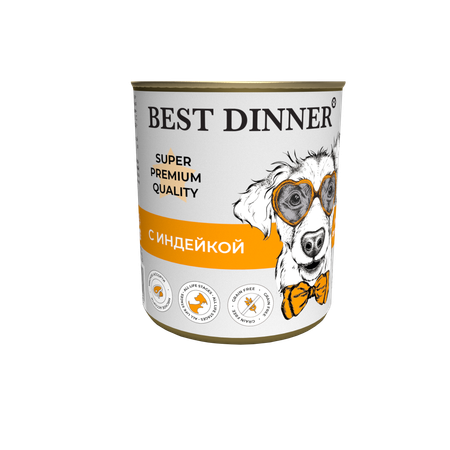 Корм для собак Best Dinner 0.34кг Super Premium с индейкой