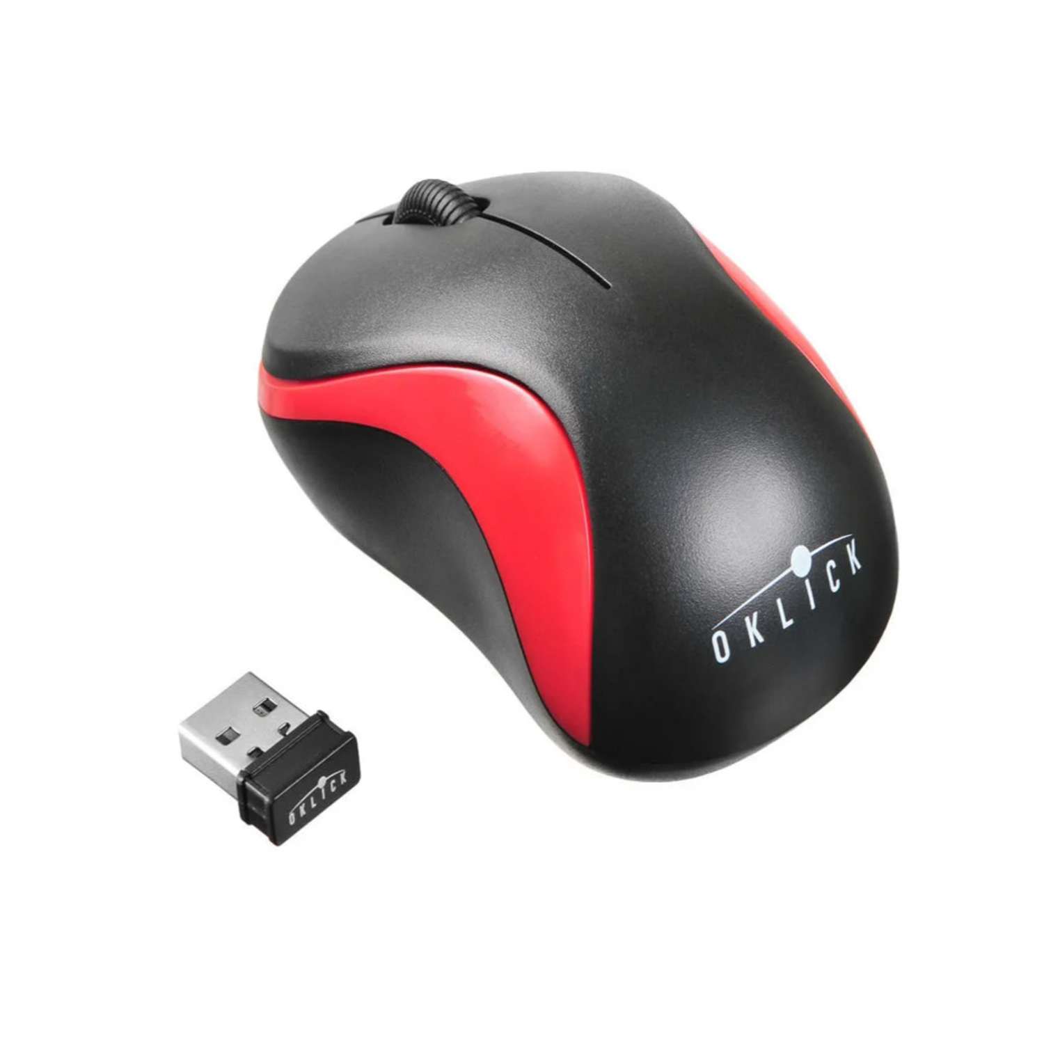 Мышь OKLICK 605SW черный/красный оптическая (1200dpi) беспроводная USB (3but) - фото 1