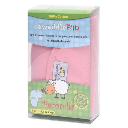 Пеленка Pecorella SwaddleFun на липучках M 2.5-6.5кг Delicious Rose