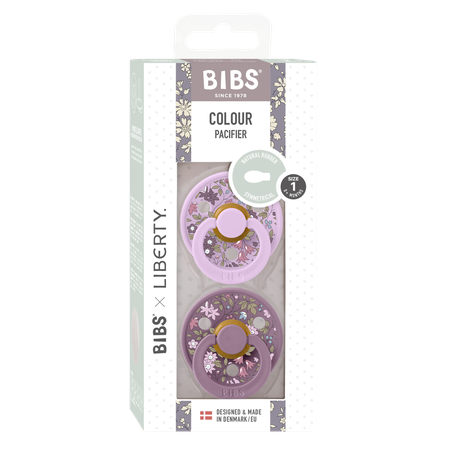 Набор 2 шт. Соска-пустышка BIBS Liberty Colour Symmetrical Chamomile Lawn Violet Sky/Mauve 0+ месяцев