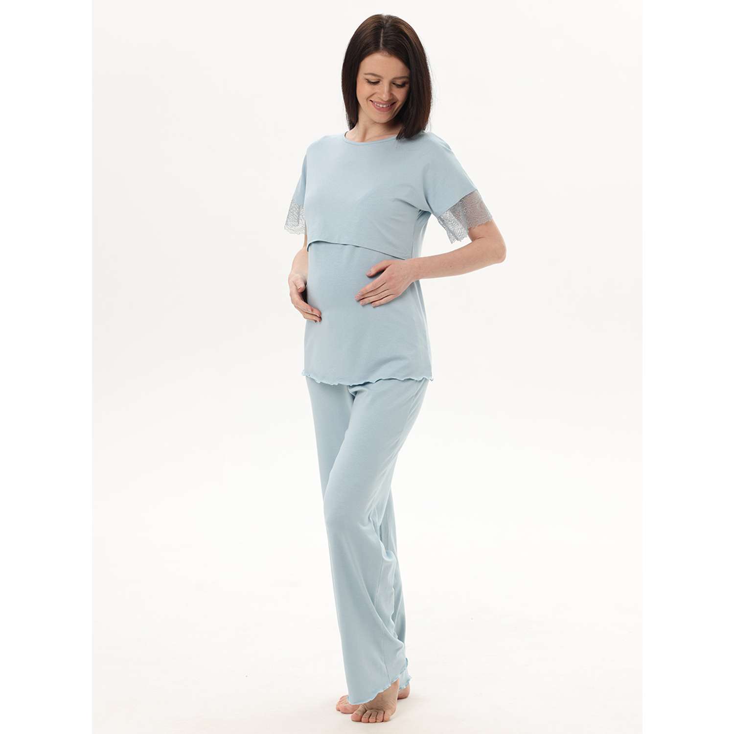 Пижама для беременных Мама Эксперт П218509К(МЭ) Светло-голубой - фото 2
