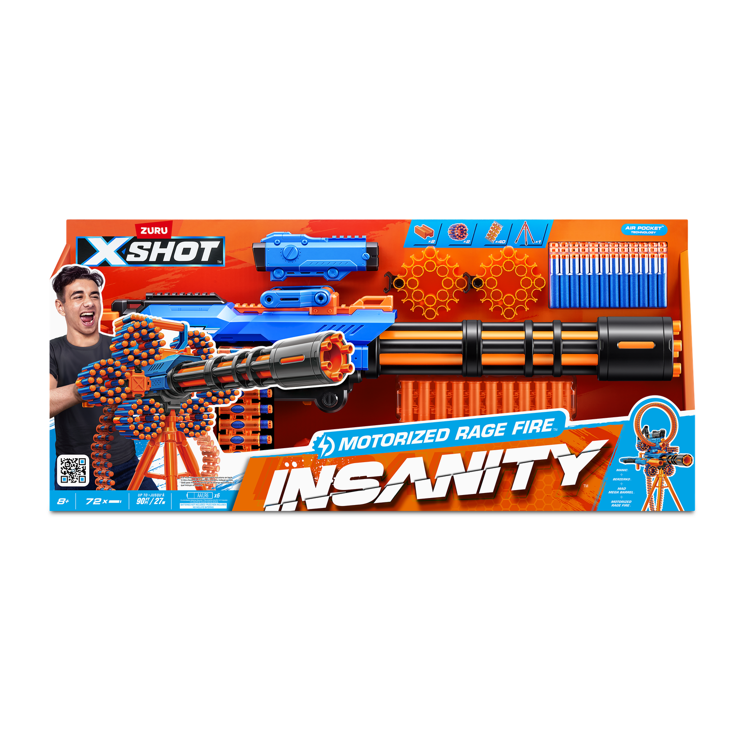 Набор игровой X-Shot Insanity Motorized Age Fire Gatlin Gun 36605 - фото 13