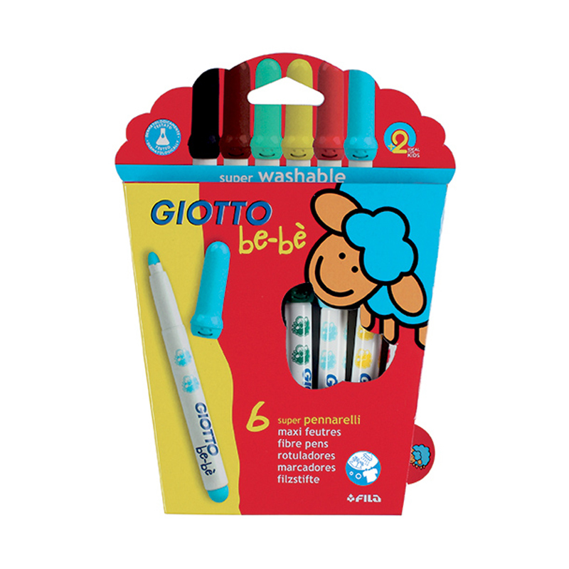 Фломастеры GIOTTO BEBE Super Fibre Pens 6цв - фото 1