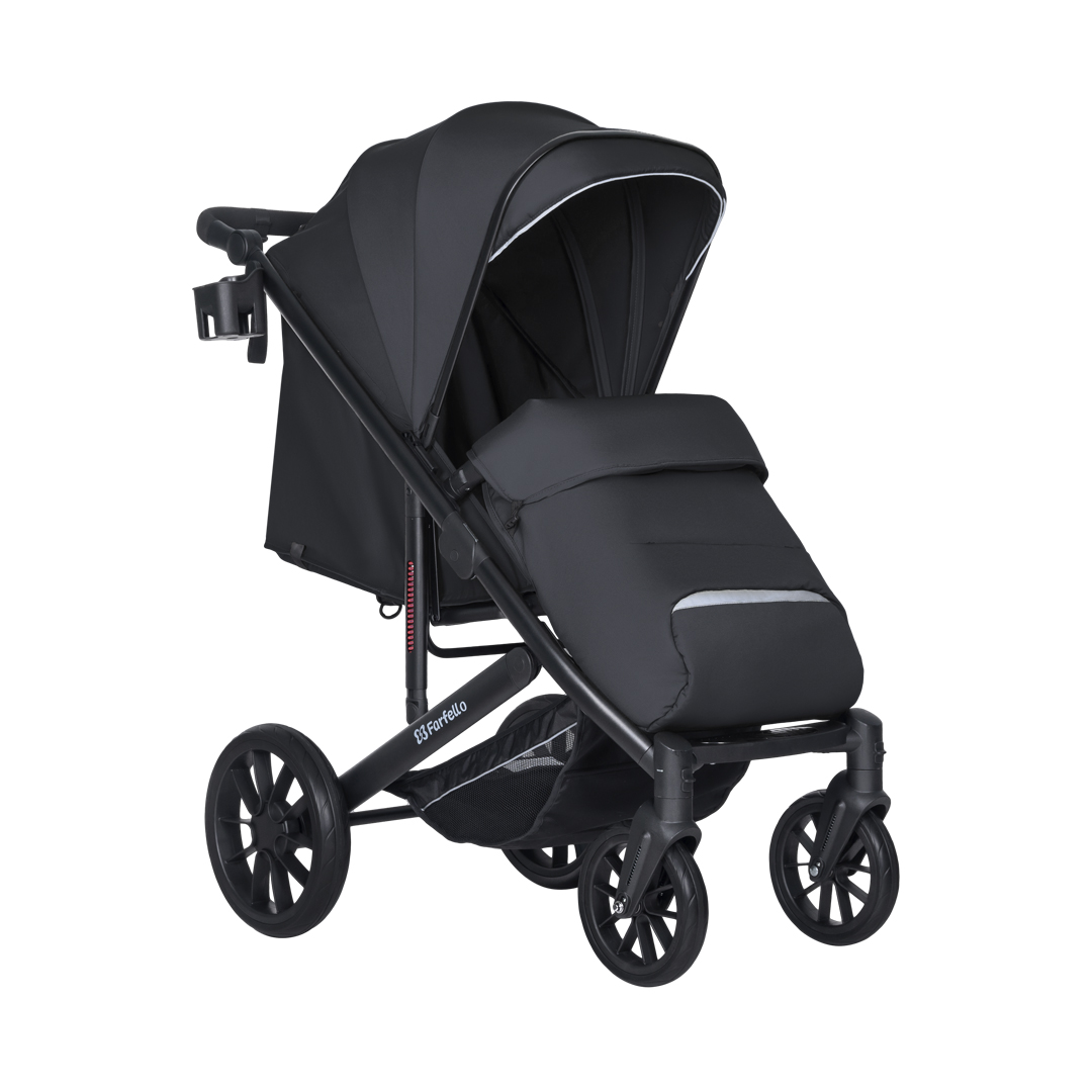 Коляска прогулочная детская Farfello Bonnie Black BB-3 - фото 12