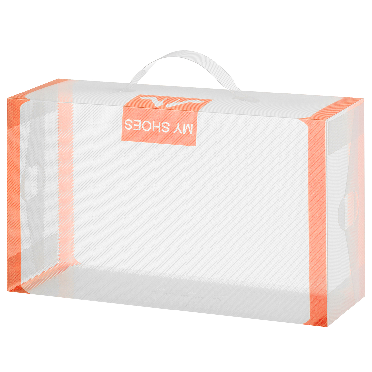 Набор коробок El Casa 12 шт для хранения женской обуви 30х18х10 см Оранжевая кайма складные с ручкой - фото 10