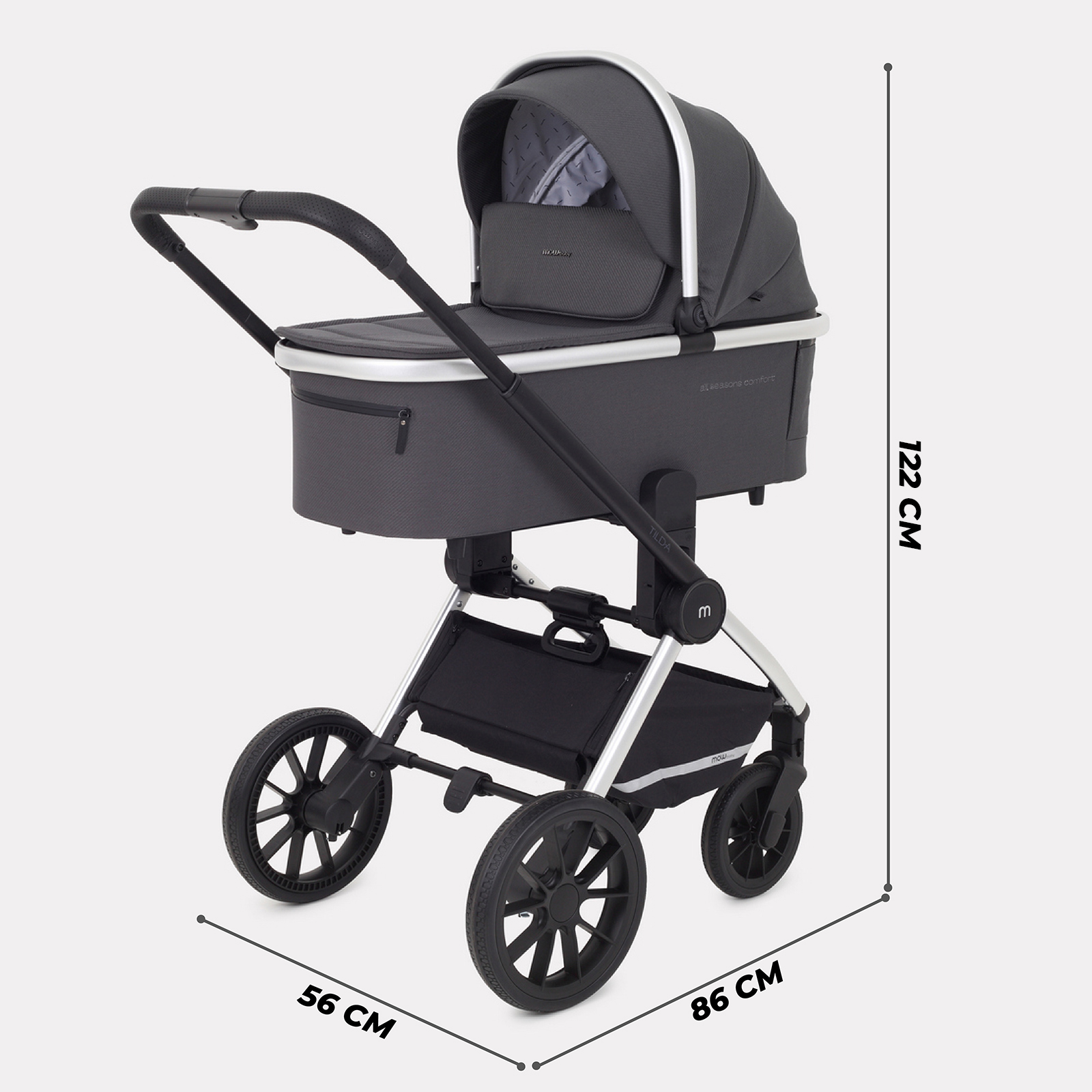 Коляска детская 3 в 1 MOWbaby Tilda carbon - фото 3