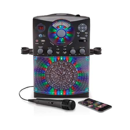 Караоке система Singing Machine с LED Disco подсветкой черный Bluetooth CD+G USB