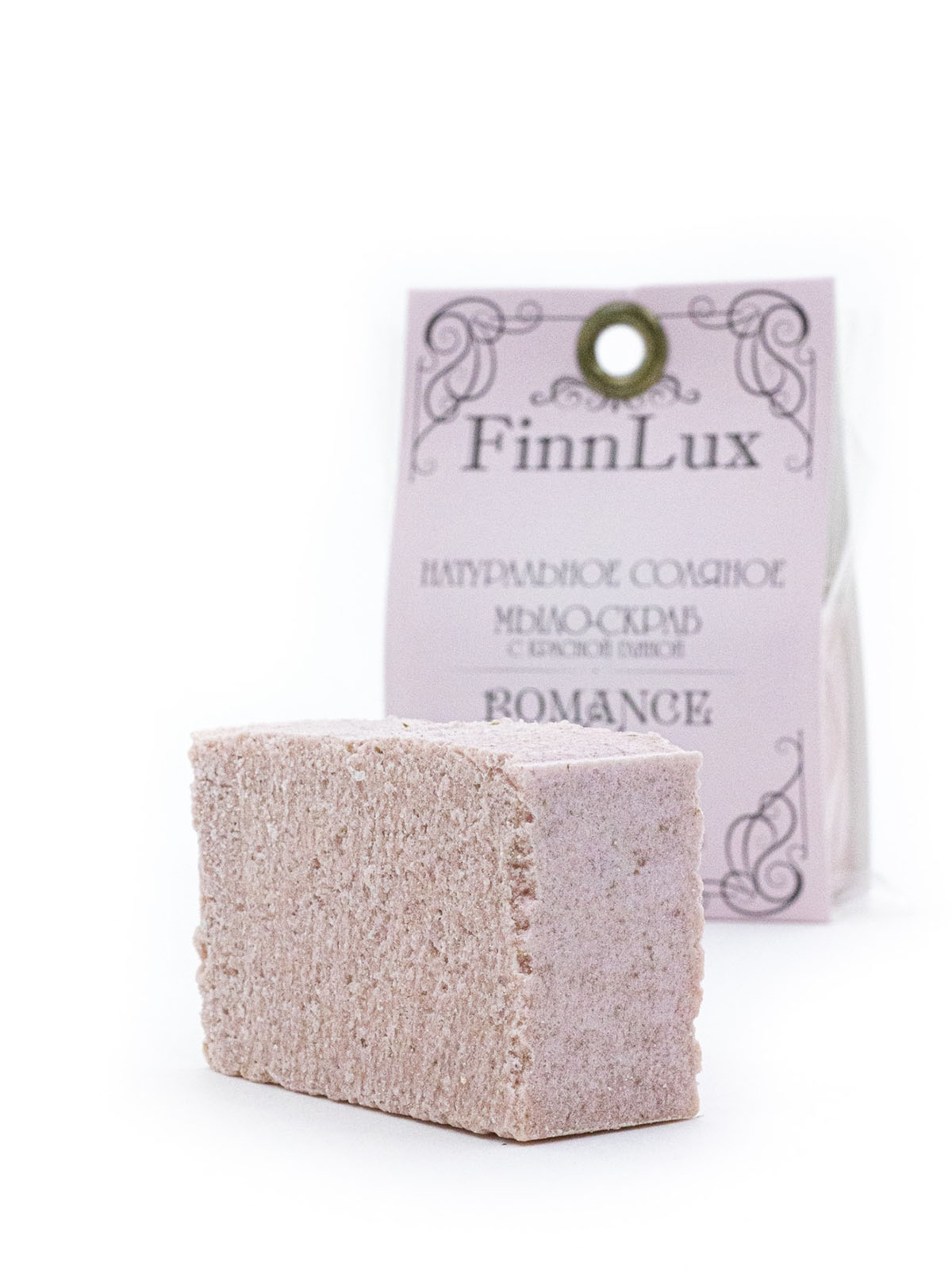 Мыло для рук Finn Lux Соляное ручной работы Romantic с нежным ароматом дикой розы вес 80 гр. - фото 1