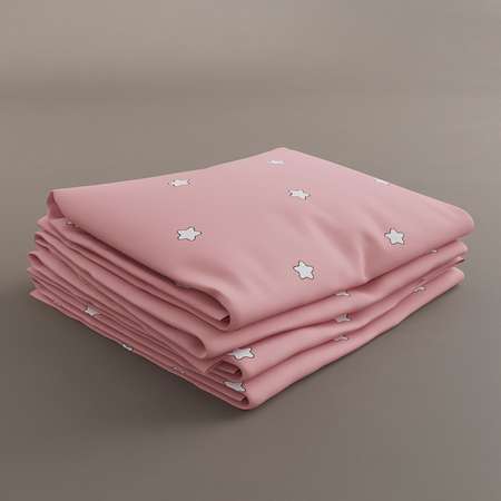 Простыня на резинке Сказка Спящие звезды розовые 120х200 см