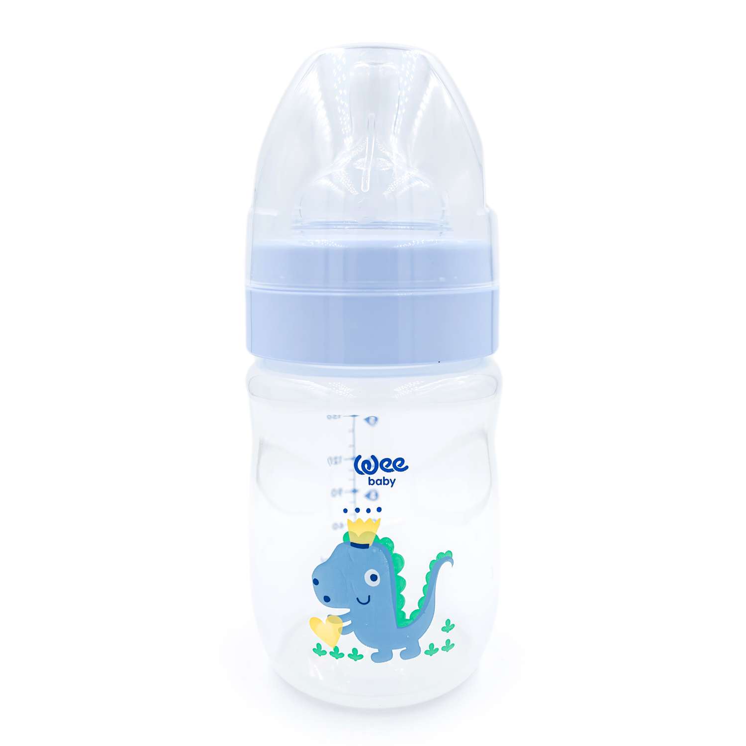 Бутылочка WeeBaby Classic Plus Синий динозавр с широким горлышком 150мл 135 - фото 1