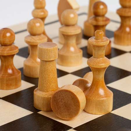 Настольная игра Sima-Land 3 в 1 нарды шахматы шашки 7 см пешка 3.5 см доска 40х40 см