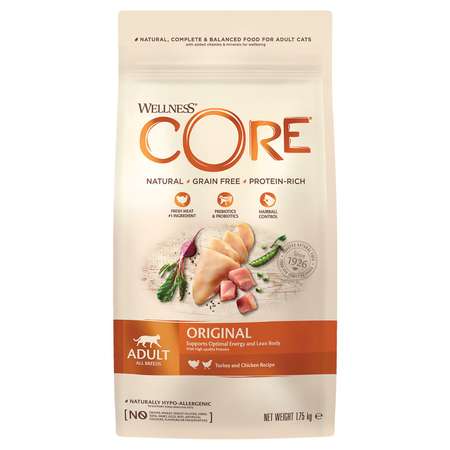 Корм для взрослых кошек Wellness CORE 1.75кг курица-индейка