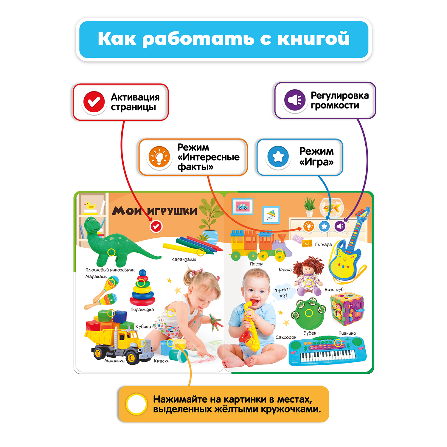 Комплект говорящих книжек BertToys Нажималки: Я и мир вокруг + Английский алфавит - фото 4