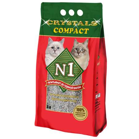 Наполнитель для кошек N1 Crystals compact комкующийся 5л 