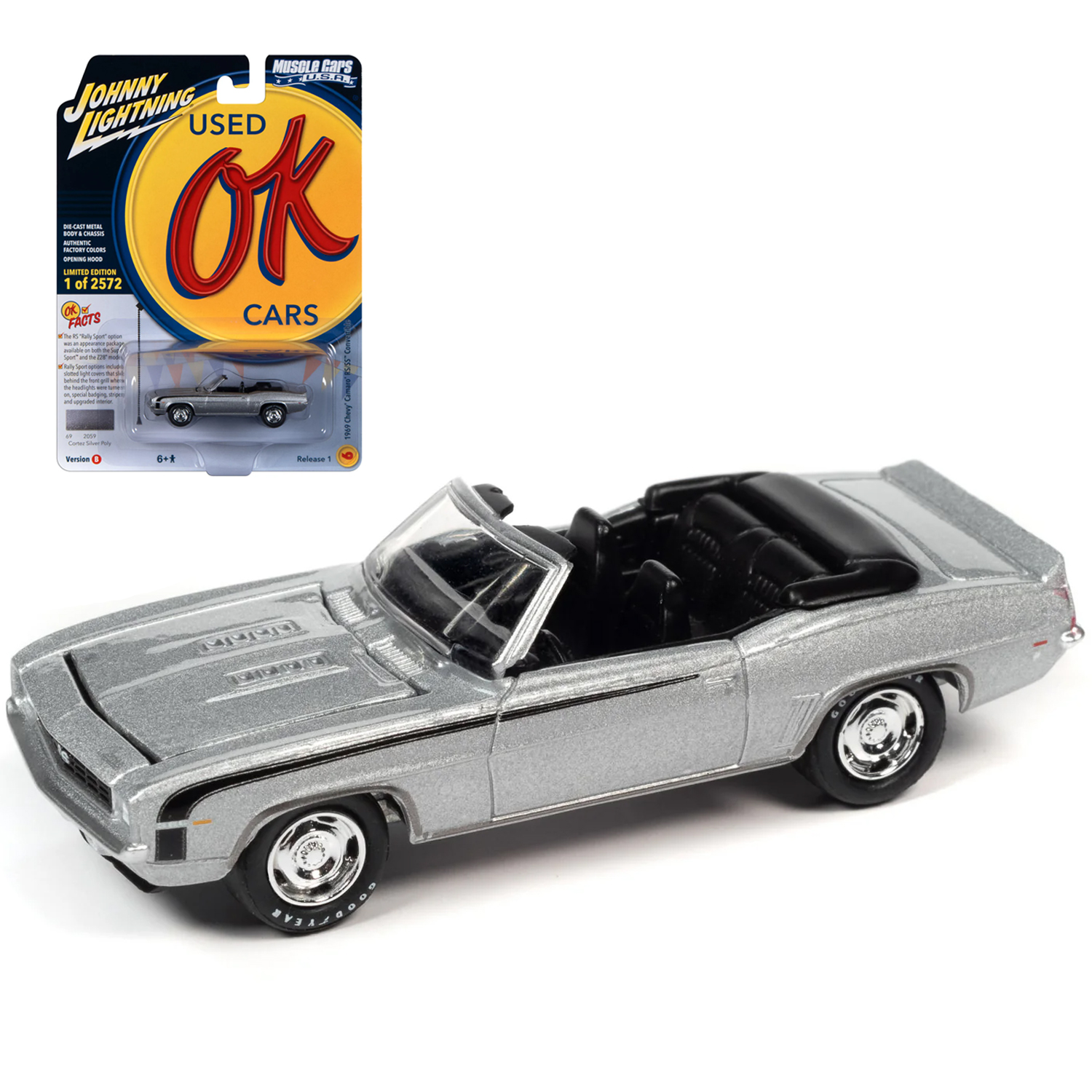 Автомобиль Johnny Lightning Chevy Camaro RS/SS Convertible 1:64 JLMC032B-R1-N6 - фото 1