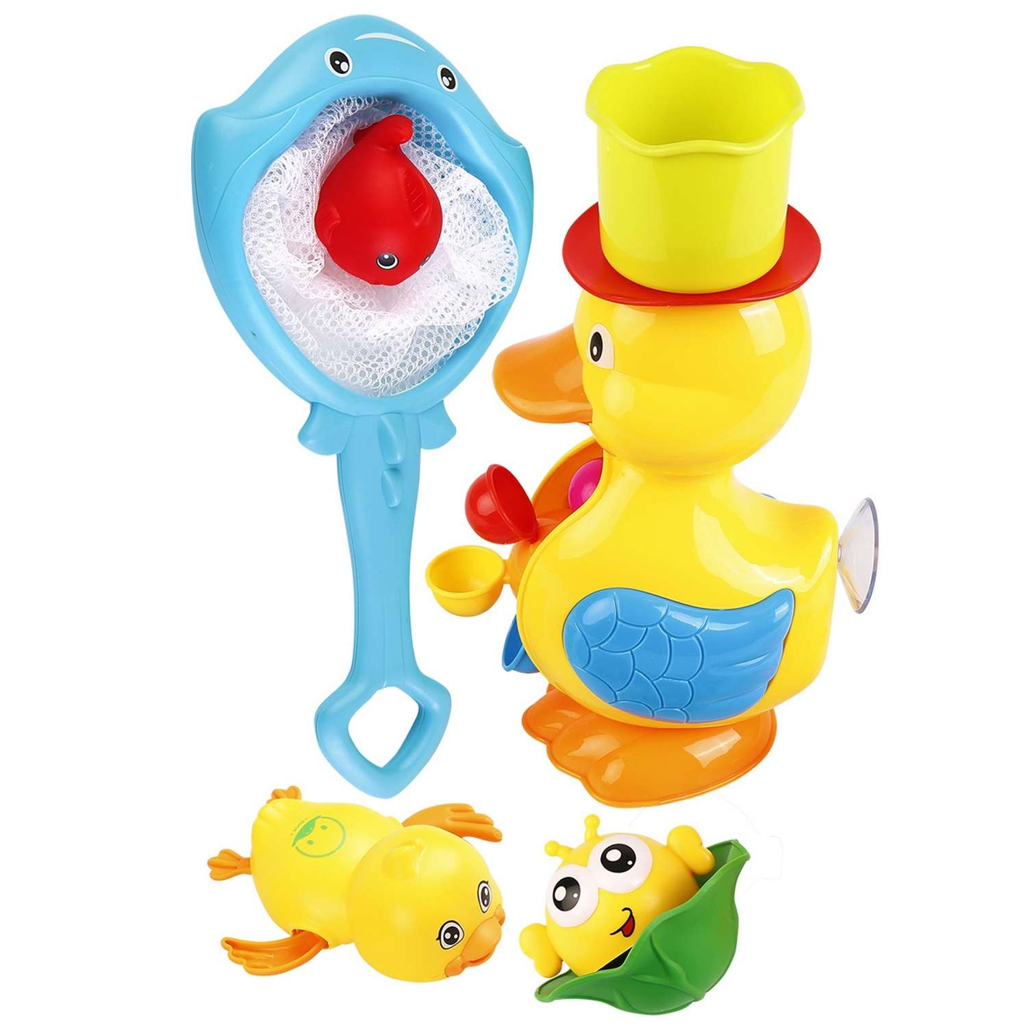 Набор игрушек для купания Mioshi Уточка-фонтанчик 7 предметов - фото 1