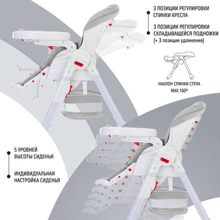 Стул-шезлонг для кормления Nuovita Tutela с перфорацией Темно-серый