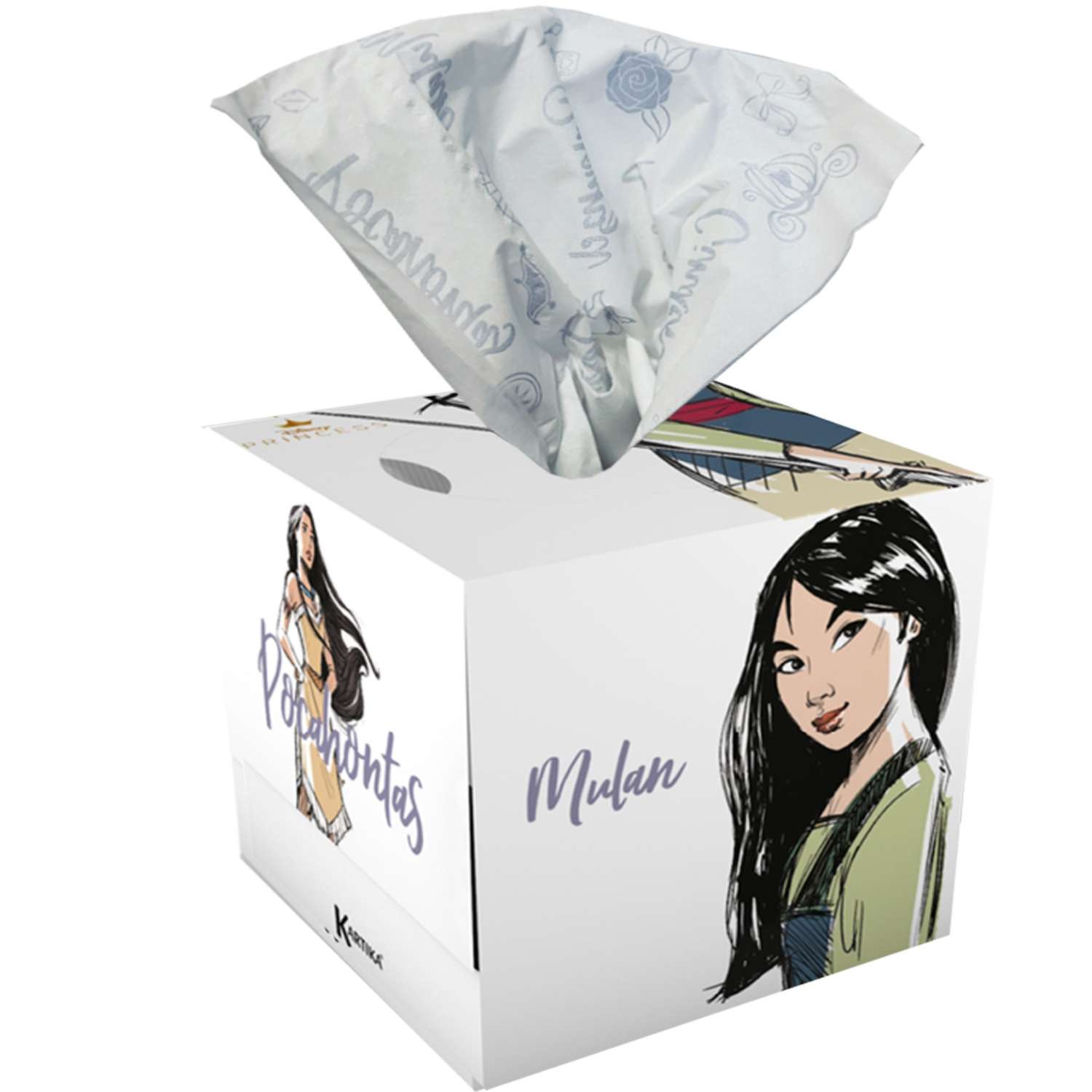 Салфетки бумажные выдергушки World cart Принцессы с рисунком 3 слоя 56 штук в упаковке - фото 1